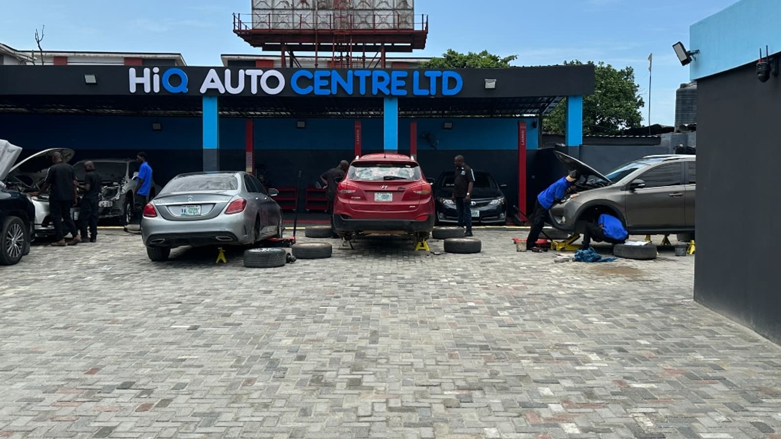 HIQ Auto Centre workshop service bay in Lagos